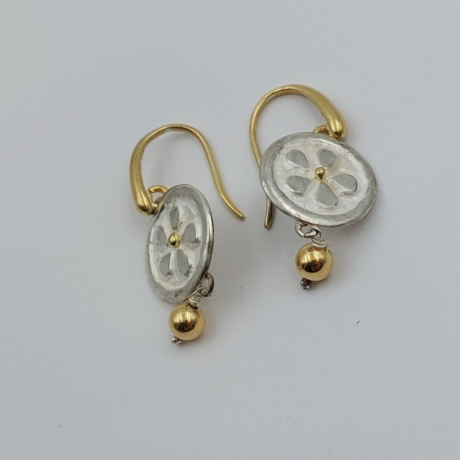Orecchini in argento 925°/°° con oro 18 kt